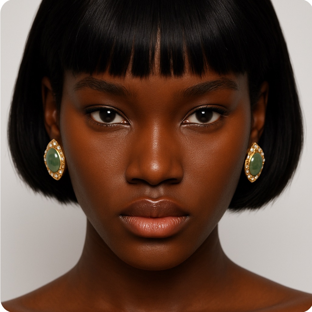 Elegant Gold And Blue Stone Earrings
